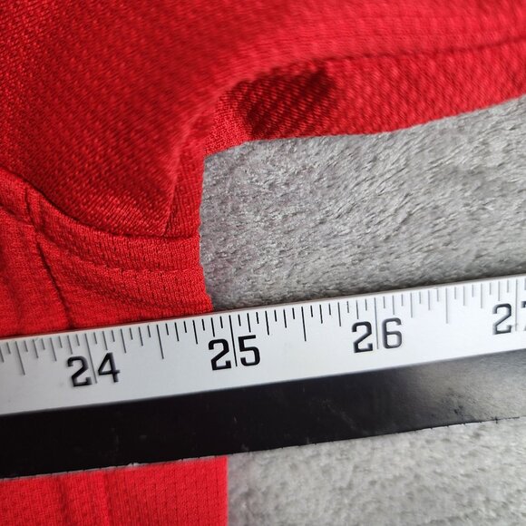 Men's Nike Dri-Fit Red Polo Shirt w/ White Side Short Sleeves Size XL - Picture 9 of 11